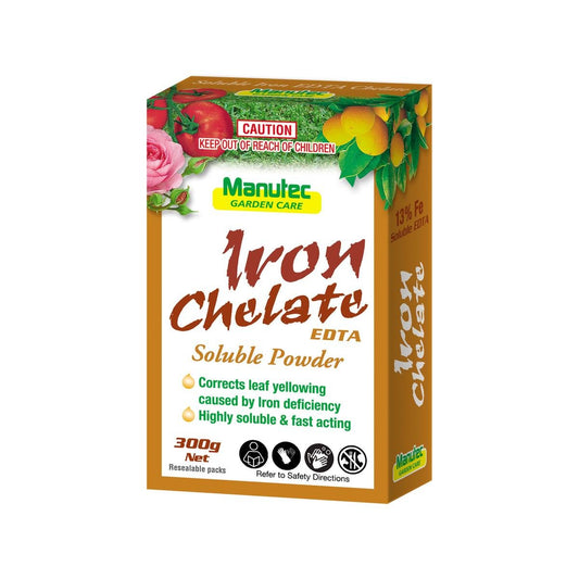 Manutec Iron Chelate 300g Soluble Powder Fast Acting Plant Nutrient - Auzzistore