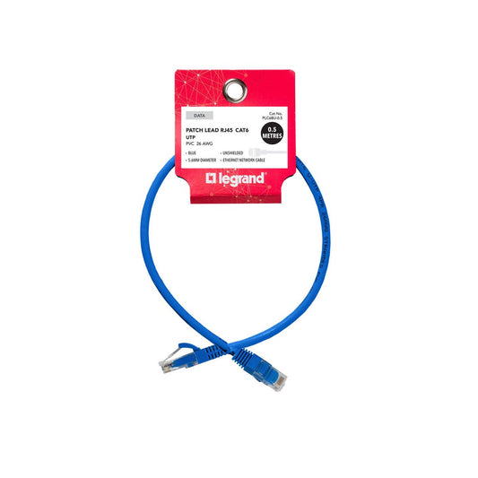 Legrand Cat6 RJ45 UTP Patch Lead - 0.5m - Blue - High-Speed Connectivity