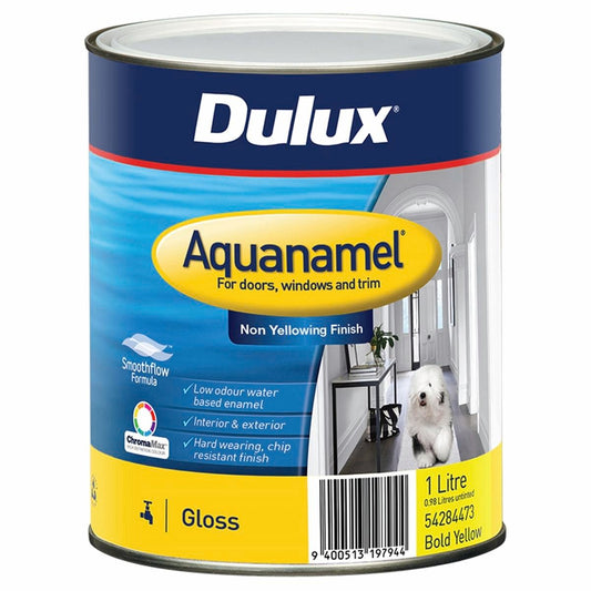 Dulux Enamel Paint - 1L - Bold Yellow - Water Based - Fast Drying - Auzzistore