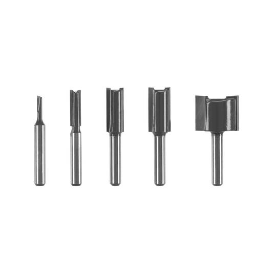 Ryobi 5 Piece Straight Router Bit Set - 3.2mm to 25mm - Durable Carbide Blades – view 2 - Auzzistore