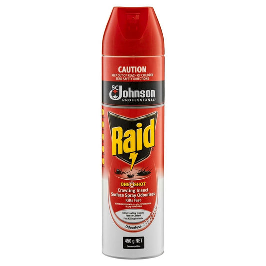 Raid One Shot Pest Spray - 450g - Aerosol - Odourless Fast Killing - Auzzistore