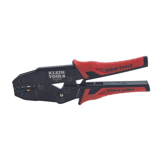 Klein Tools Ratcheting Crimper 0.5-6.0mm2 Insulated Terminals - Adjustable Power - Comfort Grips