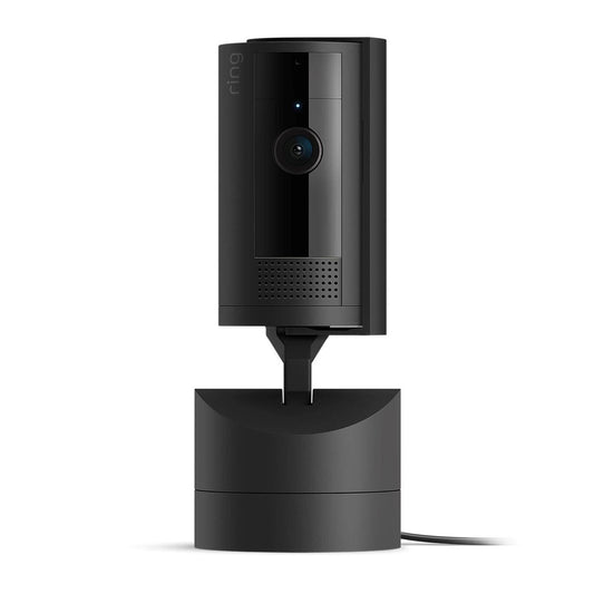 Ring Black Pan Tilt Indoor Camera - 360° Coverage - HD Video - Black - Auzzistore