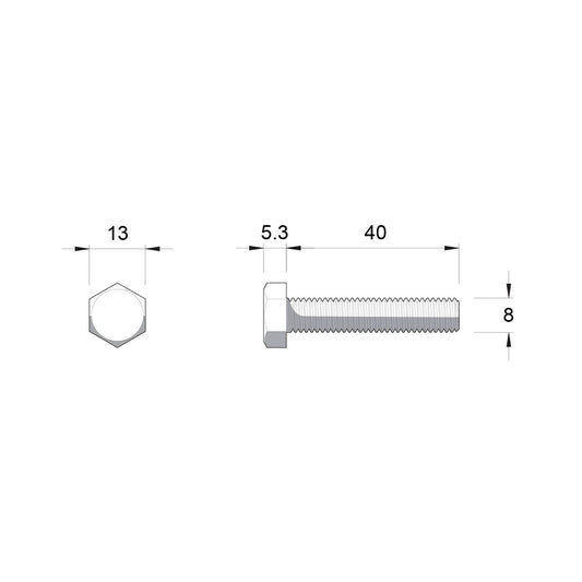 Zenith M8 x 40mm Zinc Plated Hex Head Bolts and Nuts - 2 Pack - Strong Grip – view 2 - Auzzistore