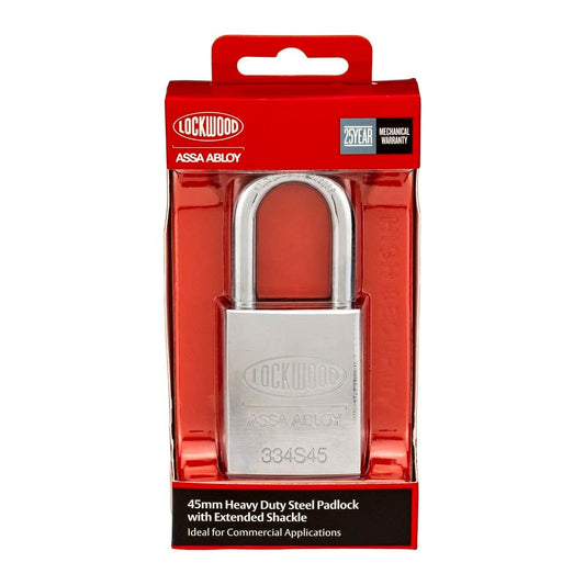 Lockwood High Security 334 Padlock 8.7mm Steel Case Heavy Duty - Auzzistore