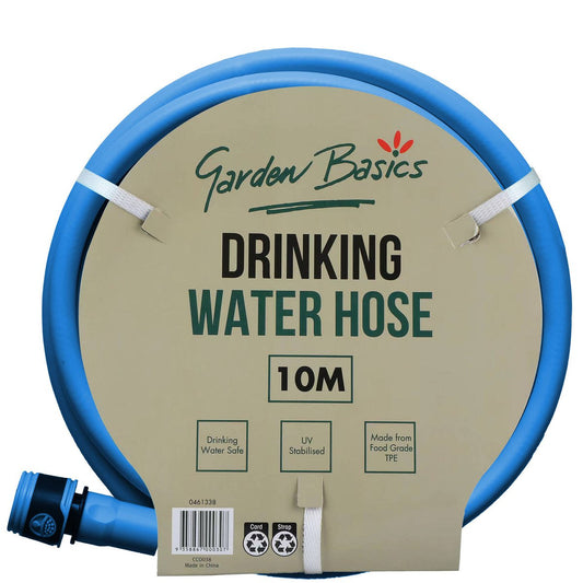 Garden Basics Drinking Water Hose - 12mm x 10m - Food-Grade - UV-Resistant - Auzzistore