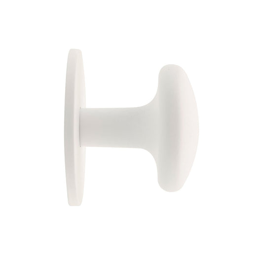 Prestige 26mm White Flat Knob Zinc Alloy Card of 6 Matte White