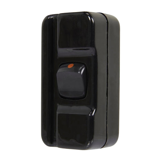 HPM Black Cord Line Switch - 10 Amp - Plastic - Indoor Use - Auzzistore