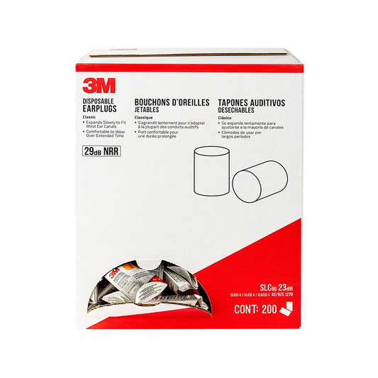 3M™ Disposable Earplugs 200pr/pack Gravity Feed box