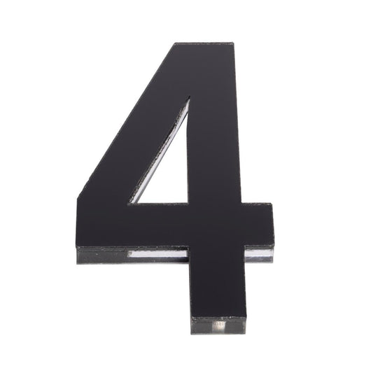 Sandleford House Number 4 - 120mm Black Acrylic - Modern Design