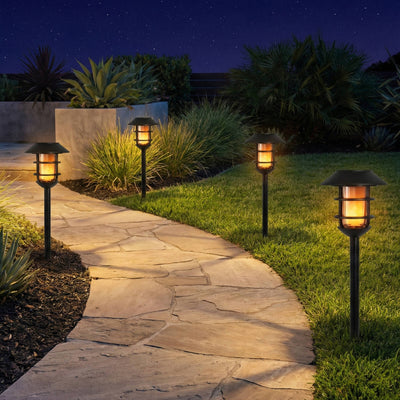Click Ignis Solar LED Pathway Light - 170mm - Stainless Steel - Outdoor Use