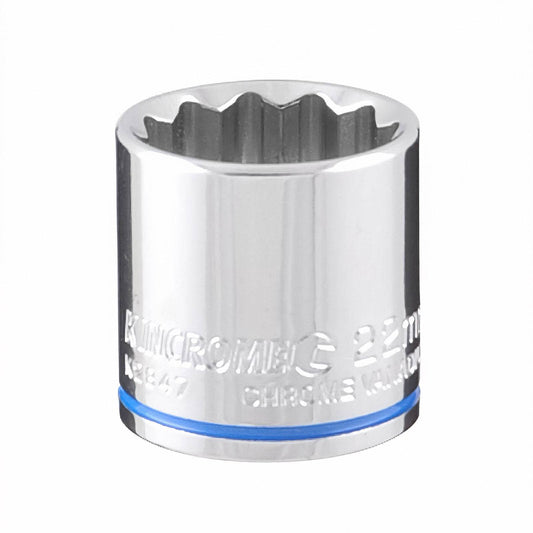Kincrome 22mm 3/8 Drive Socket Chrome Vanadium Steel Rust Resistant