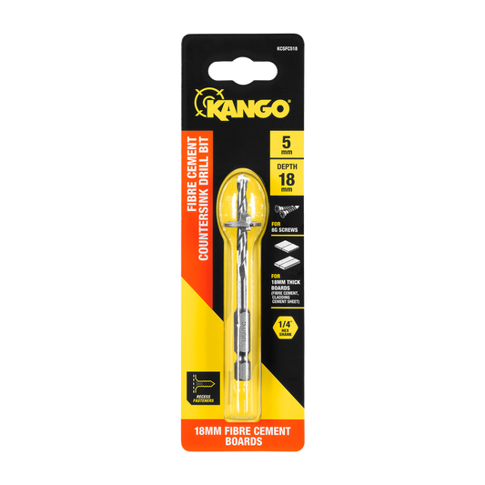 Kango Fibre Cement Countersink Drill Bit 5 x 18mm - Durable Carbide Tip - Auzzistore