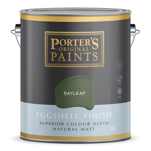 Porter S Washable Paint 4L Bayleaf Eggshell Finish 199mm x 191mm x 178mm - Auzzistore