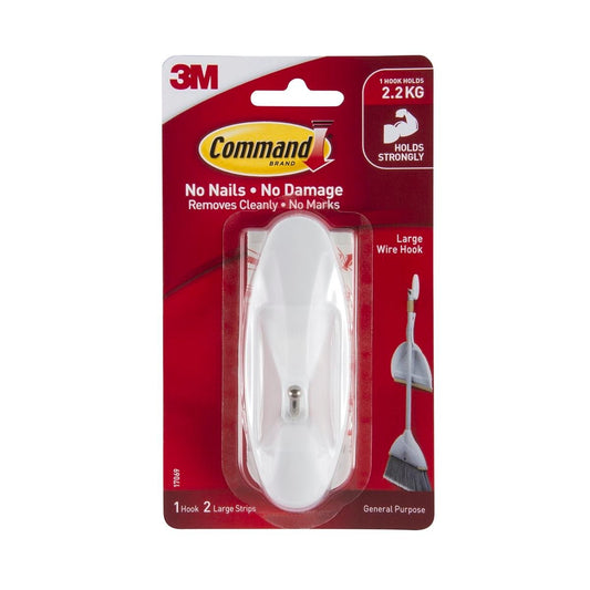 Command Large Wire Hook - 35mm x 100mm - Plastic - Damage-Free Hanging