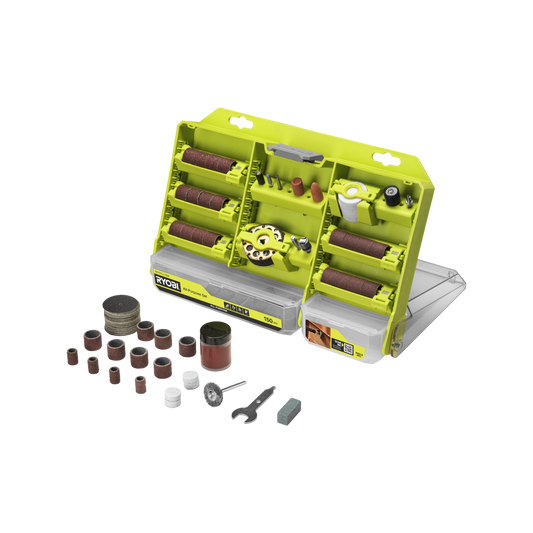 Ryobi 150 Piece Twist Lock Rotary Tool Accessory Set - 55mm x 1mm x 101mm - Versatile for Cutting, Sanding, Polishing – view 2 - Auzzistore