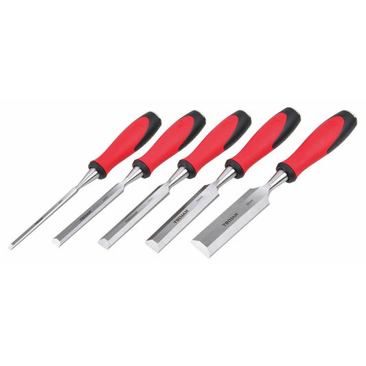 Trojan 5 Piece Chisel Set - 6mm to 32mm - Ergonomic Grip - Durable Steel - Auzzistore