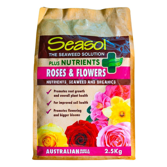 Seasol 2.5kg Plus Nutrients for Roses and Flowers - Granular - Brown - Auzzistore