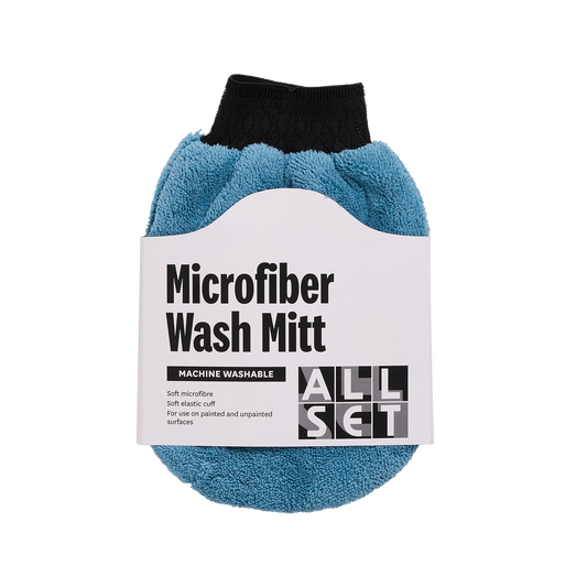 All Set Microfibre Wash Mit - 190mm x 255mm - Machine Washable - Soft Microfibre