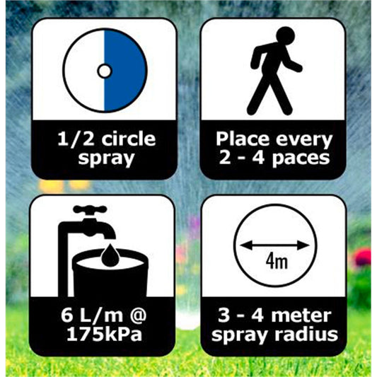Pope 50mm Pop-Up Sprinkler - ABS Plastic - ½ Circle - Water Efficient – view 2 - Auzzistore
