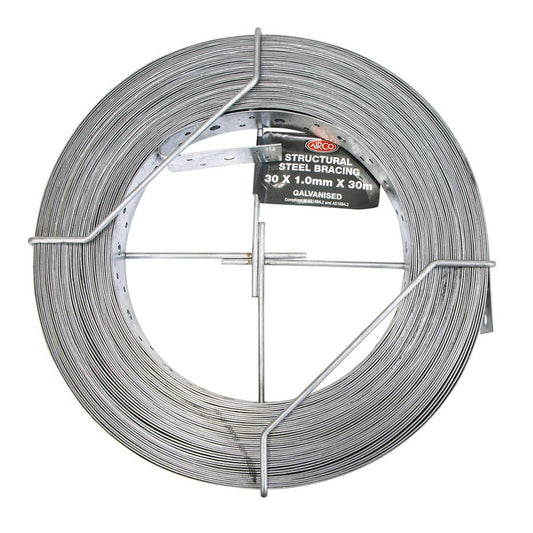 Airco Structural Galvanised Strapping 30mm x 1mm x 30m - Durable & Compliant - Auzzistore
