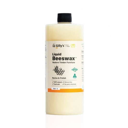 Gilly S Liquid Beeswax - 1L - Clear - Timber Polish for Soft & Hardwoods