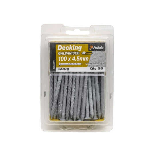 Paslode Griplock Nails 100mm 4.5mm Galvanised Heavy Duty 35 Pack - Auzzistore