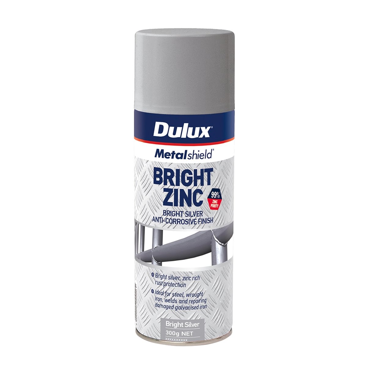 Dulux Metalshield 300g Bright Zinc Anti Corrosive Finish Silver