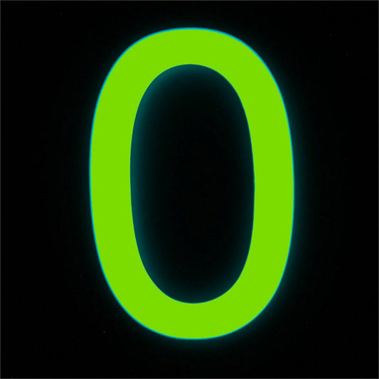 Sandleford Glow In Dark Acrylic House Number 0 90mm Weather Resistant – view 2