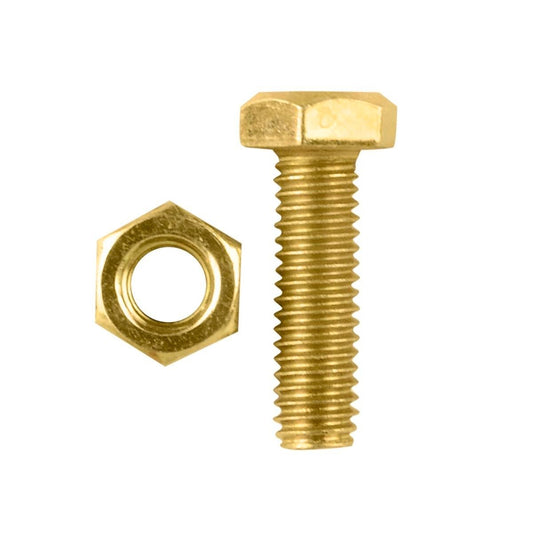 Pinnacle M6 x 20mm Yellow Zinc Hi Tensile Hex Bolt and Nut 10 Pack - Auzzistore