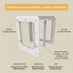 Hakuna Pets Large White Super Tough Pet Door 295mm x 425mm Durable