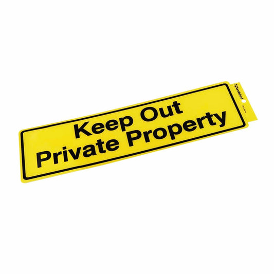 Sandleford Keep Out Private Property Self Adhesive Sign - Yellow/Black - Auzzistore