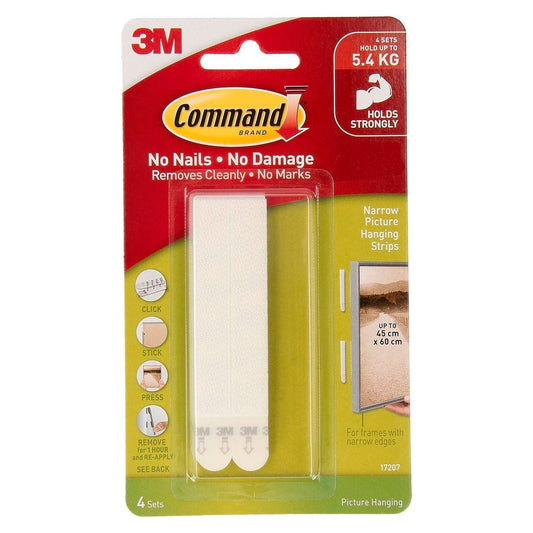 Command Picture Hanging Strips - 4 Pack - White - Composite - Damage-Free