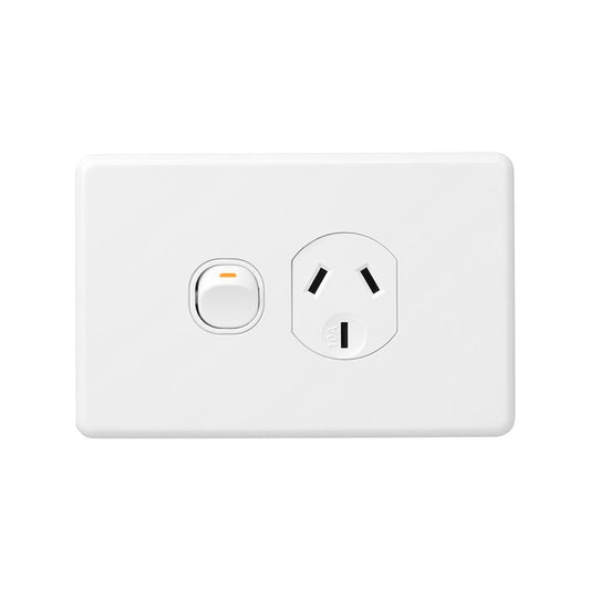 DETA X6 White Single Power Point - 10amp - Polycarbonate - Flush Design - Auzzistore