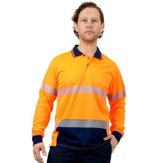Citeco Orange Hi Vis Long Sleeve Polo Large - Lightweight - Breathable – view 2