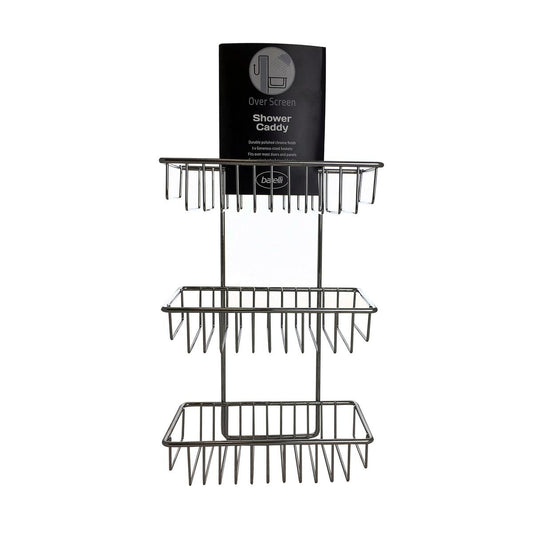 Barelli Chrome Shower Caddy - 220mm Steel - Stylish Storage Solution - Auzzistore