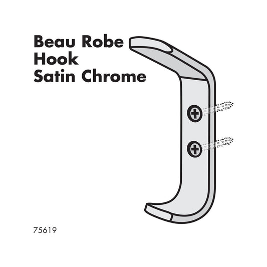 Adoored Double Satin Chrome Hook - 100mm Zinc Alloy - Timeless Design – view 2