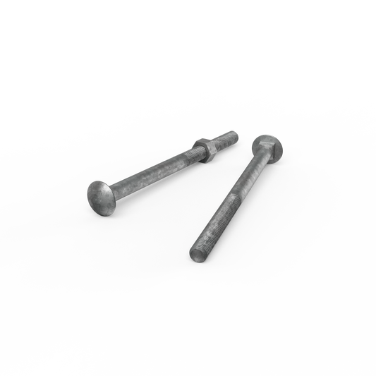 Zenith Hot Dip Galvanised M12 x 180mm Cup Head Bolts Nuts Each - Auzzistore