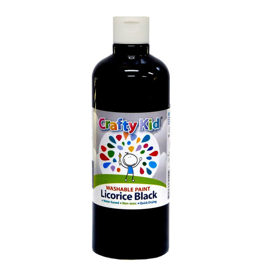 Boyle Crafty Kid Washable Paint - 500ml - Black - Quick Drying
