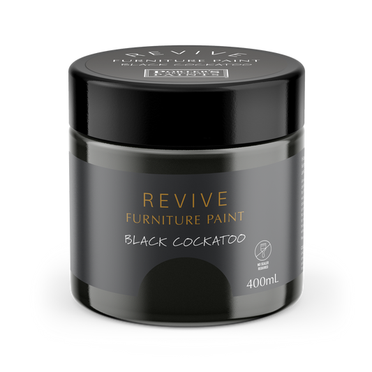 Porter S Paints Revive Furniture Paint 400ml - Black Cockatoo - Durable Finish - Self-Levelling - Auzzistore