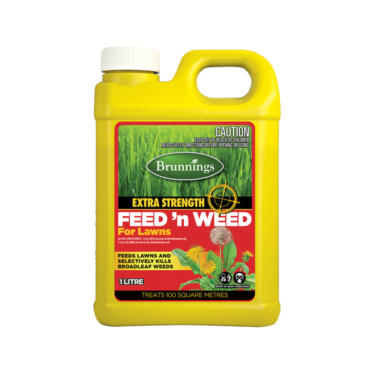 Brunnings Extra Strength Feed N Weed 1L Liquid Lawn Fertiliser - Auzzistore