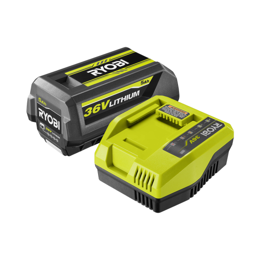 Ryobi 36V Battery and Fast Charger Kit - 5.0Ah - 36V 4A Fast Charging - Auzzistore