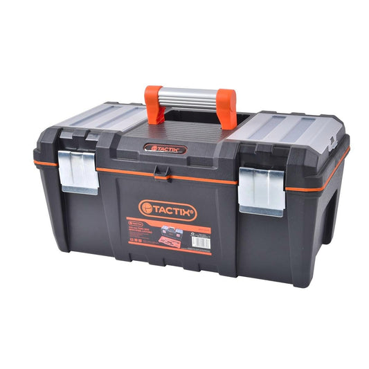 Tactix 535mm Tool Box - Aluminium Handle - Steel Latches - Durable - Auzzistore