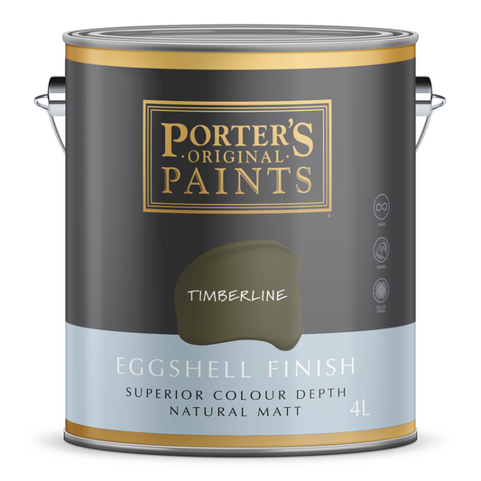 Porter S 4L Timberline Eggshell Finish Washable Paint 4L - 199mm x 191mm x 178mm - Auzzistore