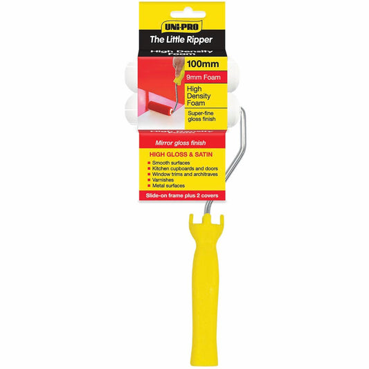 Uni Pro Mini Roller Set - 100mm x 9mm - High Density Foam - Smooth Surfaces - Auzzistore