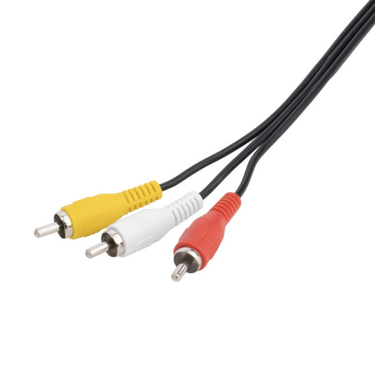 Antsig 3m Audio Visual Cable 3 RCA to 3 RCA - Durable Black PVC - 480i Video Output