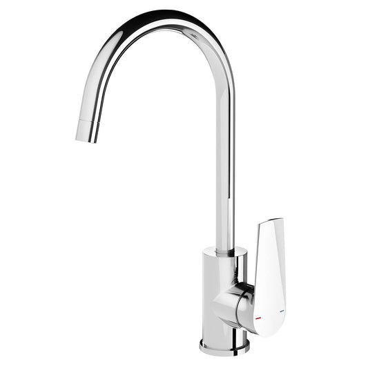 Phoenix Chrome Bailey Sink Mixer - 360° Swivel Spout - Lead-Free Brass - 99mm x 370mm x 237mm