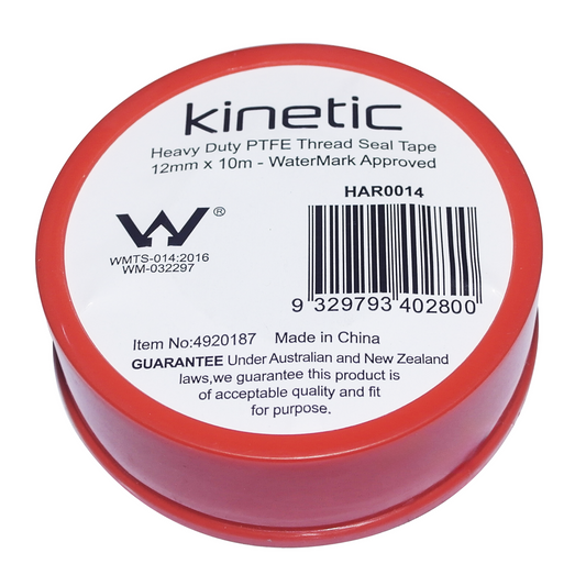 Kinetic Premium Thread Seal Tape - 12mm x 10m - Pink - Watermark Approved – view 2 - Auzzistore