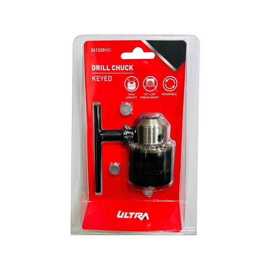 Ultra 13mm Keyed Drill Chuck - 20 Thread - Metal - Durable Construction - Auzzistore