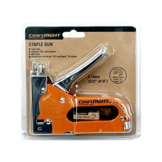 Craftright Staple Gun 4-14mm Iron Light Duty DIY Tool - Auzzistore